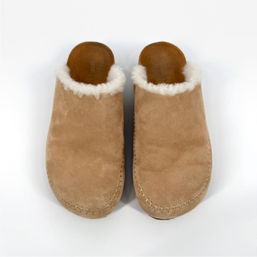 Jenni Kayne Shearling-Lined Moc Clogs Womens Size EU 39 US 9 Natural Suede - Picture 3 of 10